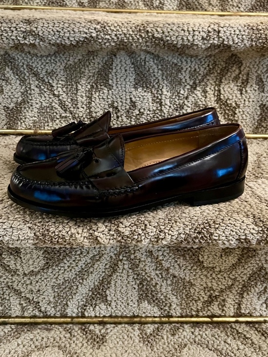EUC Men\'s Cole Haan Pinch Tassel Loafers Shoes in Burgundy Brown Size 11 D main image 4